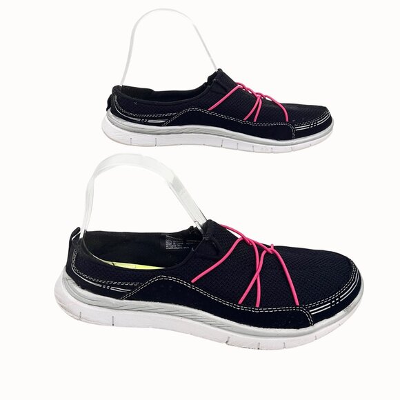 Danskin Now Women's Black Mesh Memory Foam Slip-On Shoes Size 9 - Picture 2 of 8